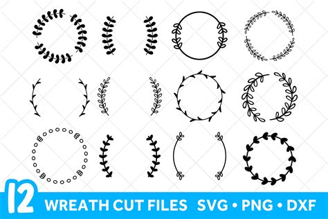 Laurel Wreath SVG files for Cricut, Floral Wreath SVG Bundle (412293