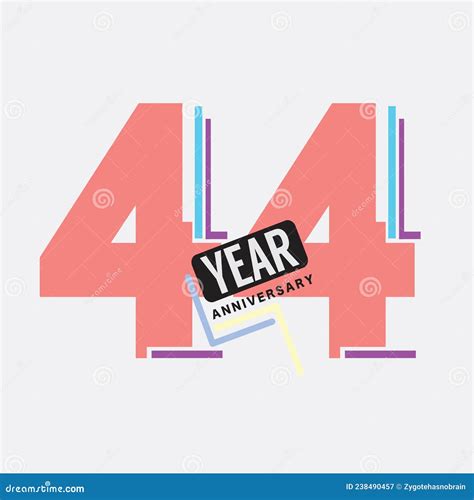 44th Years Anniversary Logo Birthday Celebration Abstract Design Vector