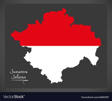 Sumatera Selatan Indonesia Map With Indonesian Vector Image My Xxx Hot Girl
