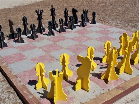 I started out by googling diy chess pieces and unfinished chess pieces. one of the first items to come up was unfinished peg people. Outdoor Chess - 25 Ideas and Inspirations