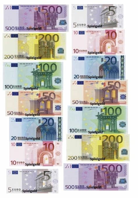 Nur noch bis einschließlich diesen freitag (26. Druckvorlage Alle Euroscheine und Münzen als Spielgeld Euro