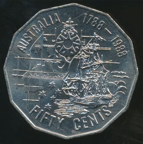 Australia 1988 Fifty Cents 50c Elizabeth Ii Bicentennial