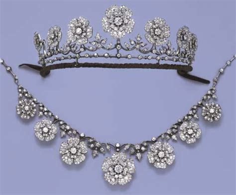Antique Floral Tiara United Kingdom Ca 1880 Diamonds Silver Gold