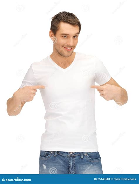Handsome Man In White Shirt Stock Photo Image Of Carefree Model
