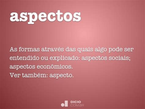 Aspectos Dicio Dicionário Online De Português
