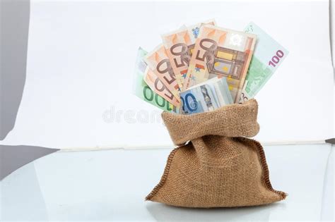 Bag Of Money Euro Bills Stock Photo Image Of Earnings 80786806
