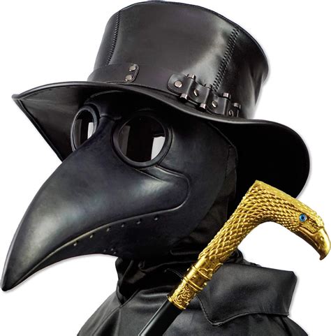Partyhop Plague Doctor Mask Black Bird Beak Steampunk Gas