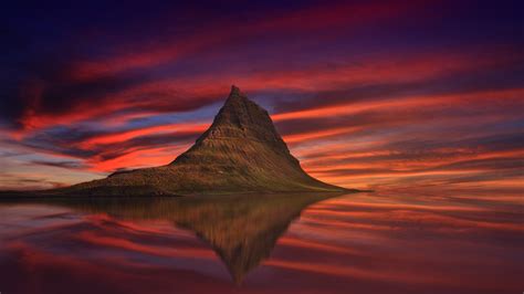 2560x1440 Kirkjufell Mountain Abenrot Sunset Dusk 1440p Resolution Hd