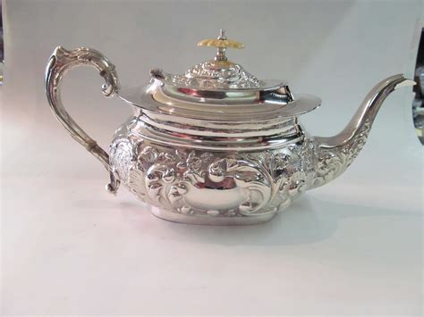 Antique English Silverplate Georgian Style Teapot George C Birlant