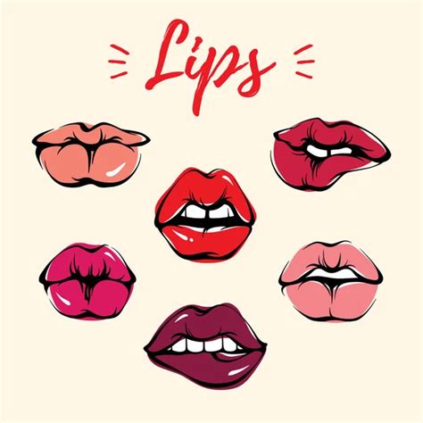 Vector Lips Kiss Illustration Card ⬇ Vector Image By © Sokolfly