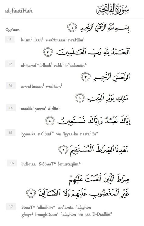 Doa Al Fatihah Latin Ayat Quran Doa Agama