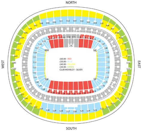 Wembley Stadium Seating Map