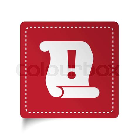 Flat Important Information Icon On Red Sticker Stock Vector Colourbox