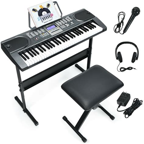 61 Key Electronic Keyboard Piano Starter Set With Stand Bench And