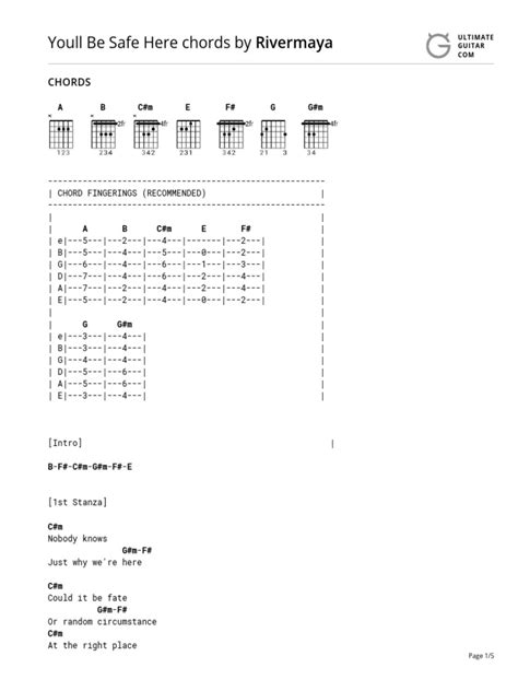 Youll Be Safe Here Chords Ver 2 By Rivermayatabs At Ultimate Guitar Archive Pdf