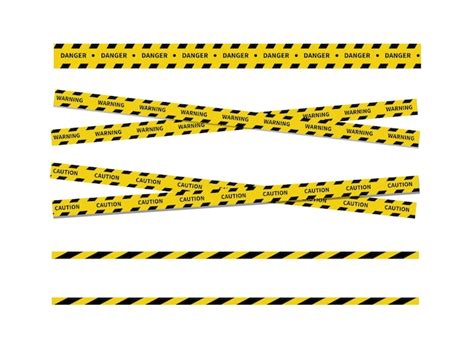 Premium Vector Warning Tape On White Background Black And Yellow Line