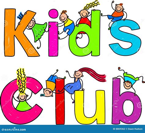 Kids Club Means Games Play And Childhood Stock Photography