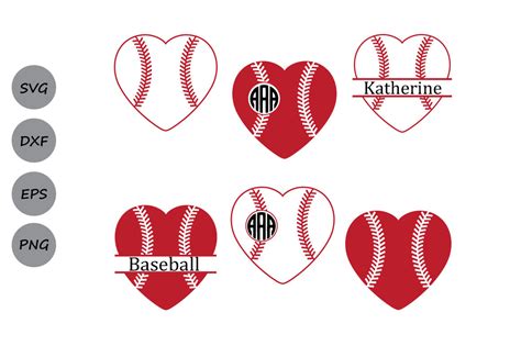 Baseball Heart Svg Baseball Svg Baseball Monogram Svg Softball Svg