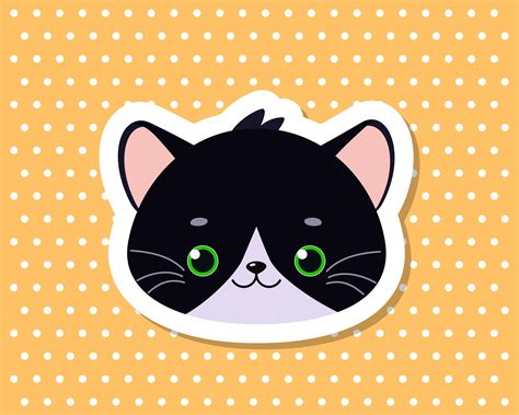 Cute Kawaii Cat Stickers Pet Digital Cartoon Illustration Etsy