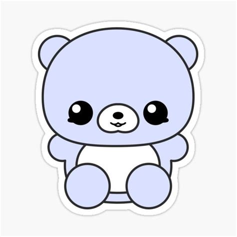 Light Blue Kawaii Bear Sticker By Meetminnie Cute Stickers Kawaii