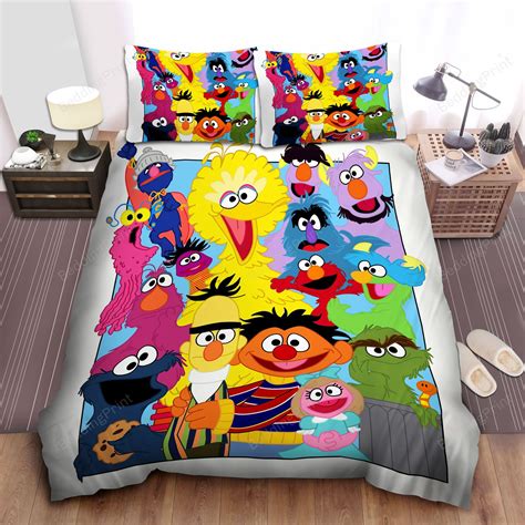 Sesame Street Big Bird Grover Bert Bed Sheets Duvet Cover Bedding Sets Homefavo