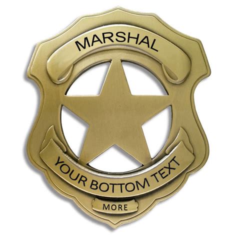 Authentic Old West Marshal Badge With Custom Engraving Wild Wild West