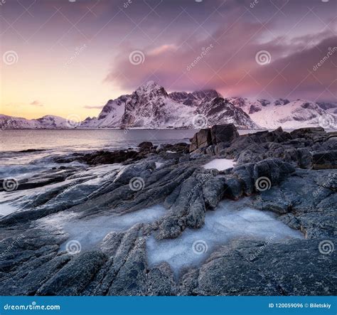Seascape During Sunrise At The Norway Stock Photo Image Of Natural