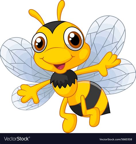 Cartoon Cute Bees Royalty Free Vector Image Vectorstock