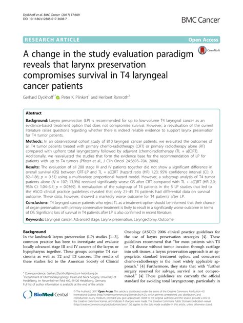 Pdf A Change In The Study Evaluation Paradigm Reveals That Larynx