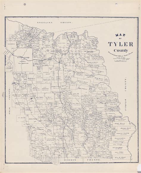 Map Of Tyler County Side 1 Of 1 The Portal To Texas History