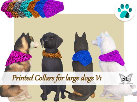 The Sims Resource Printed Collars For Large Dogs V1 Catsanddogs Required