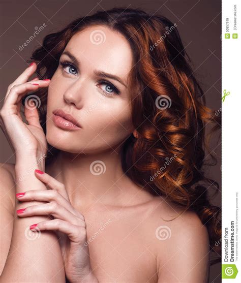 Hair Beauty Woman With Very Long Healthy And Shiny Curly
