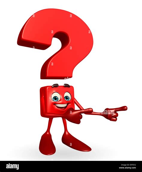 Cartoon Character Of Question Mark Is Pointing Stock Photo Alamy