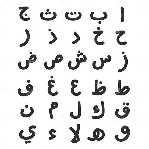 Set Of Arabic Alphabet Vector Stock Vector Illustration Of Language