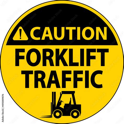 Caution Forklift Traffic Floor Sign On White Background Stock Vector Adobe Stock