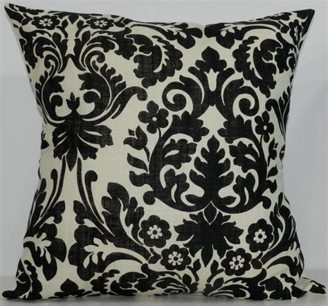 New 18x18 Inch Designer Handmade Pillow Case In Black Damask Etsy
