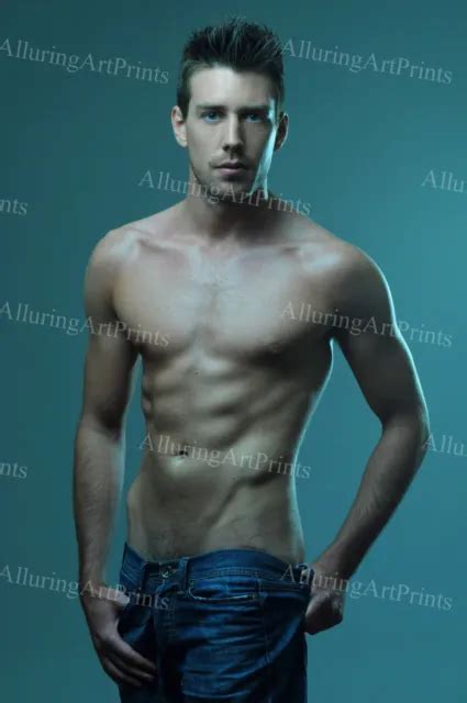Male Model Print Slender Handsome Beefcake Shirtless Hunk Hot Man