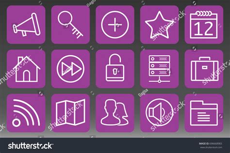 Universal Icons Set Vector Illustration Stock Vector Royalty Free
