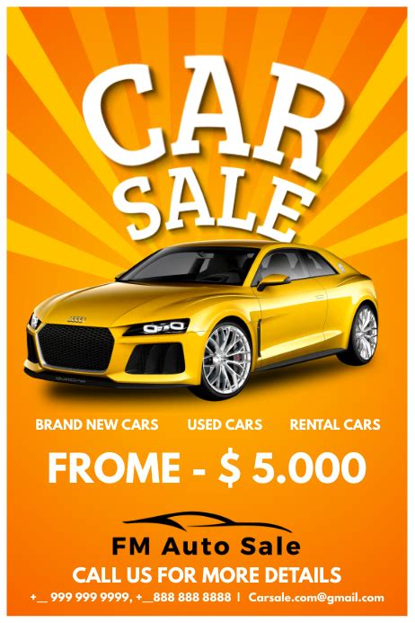 Brand Car Sale Promo Template Postermywall