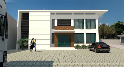 Modern 2 Storey Office Building Architectural Drawings Dwg