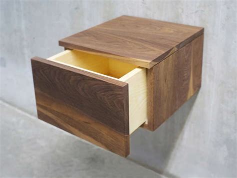 Black floating nightstands, 4 basic rules for decorating with bedside tables. Black Walnut Floating Nightstand