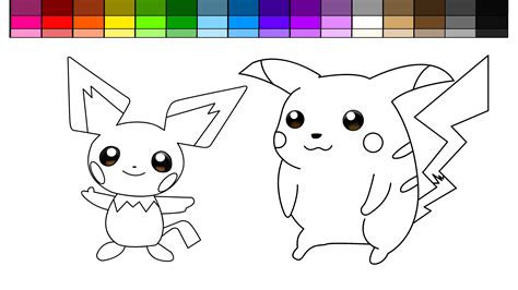 Pokemon Pikachu And Pichu Coloring Page Coloring Page Central Images