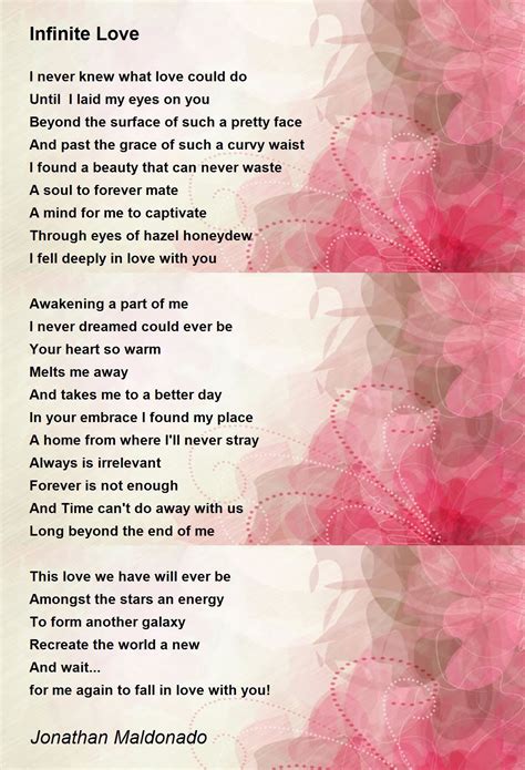 Infinite Love Poem By Jonathan Maldonado Poem Hunter