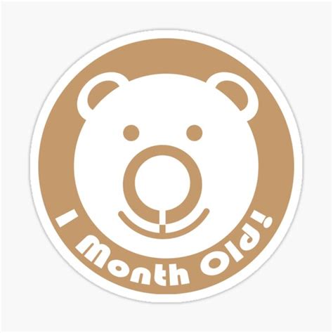 1 Month Old Baby Bear Sticker For Sale By Squishmerch Redbubble