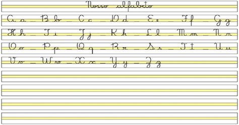Caligrafia Do Alfabeto Com Letras Cursivas Maiúsculas E Teaching Sheet Music