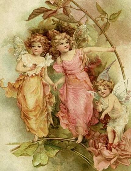 Bumble Button Darling Antique Victorian Fairy Postcards Free Clipart