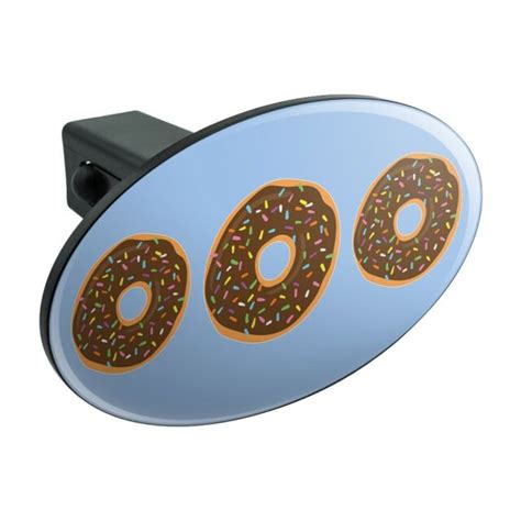 Cute Donut Sprinkles Chocolate Icing Oval Tow Trailer Hitch Cover Plug