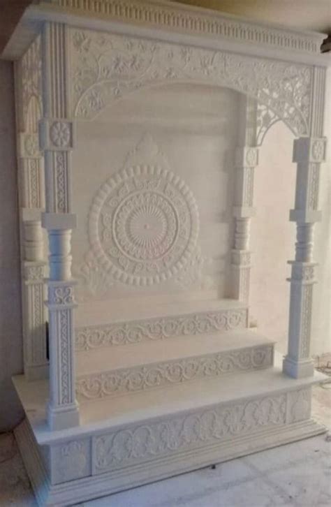 Carving Polished White Carved Corian Mandir For Religious At Rs Square Feet In New Delhi