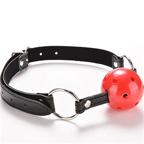Faux Leather Band Restraint Ball Mouth Gag Fixation Stuffed Oral Fetish Tanga