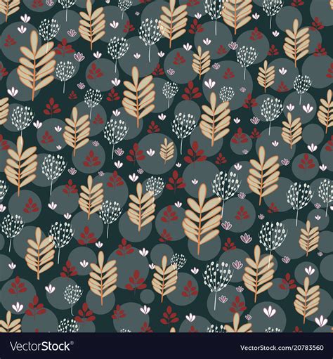 Seamless Pattern With Silhouettes Of Flowers And Vector Image